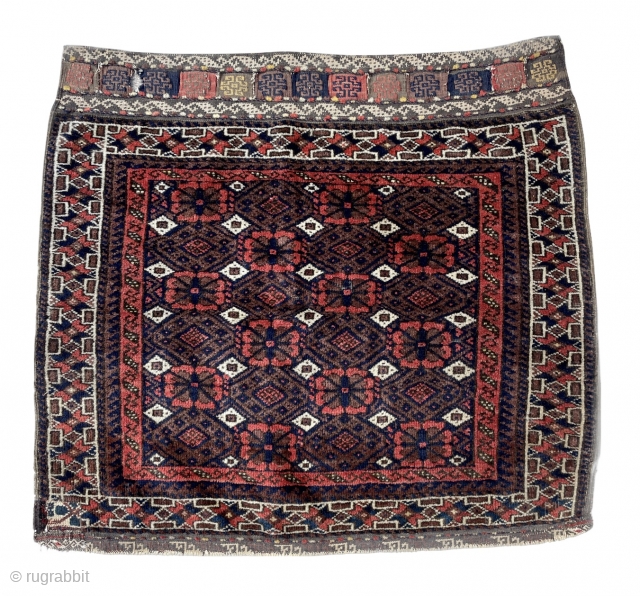 Baluch Bagface with Minna khani pattern variant & star/bar border - inquire directly - mete@yorukruggalley.com                  