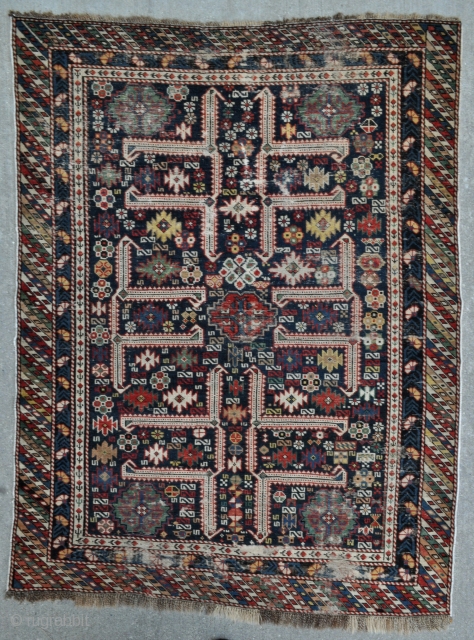 Caucasian Kuba with Afshan design - offered as found - 3'10 x 5'3 - 117 x 160 cm. - reasonably priced.            