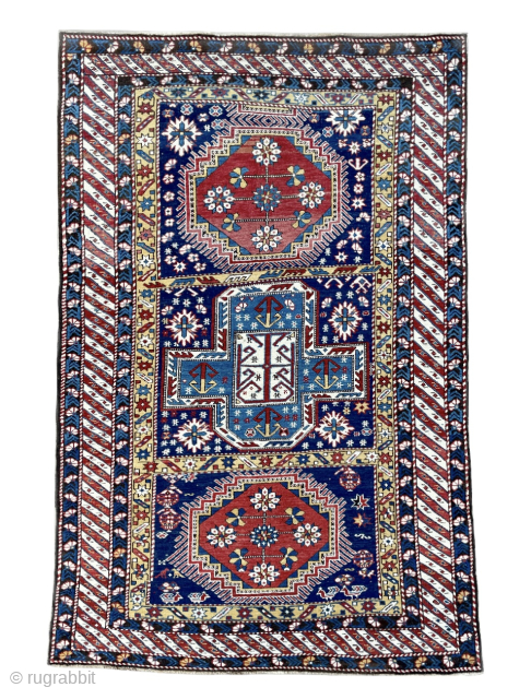 Caucasian Shirvan Baku Rug - about 4’ x 6’ ft. - email yorukrugs@gmail.com for high resolution photos and details              