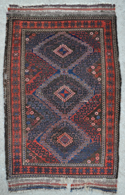 Beautiful Baluch rug with Mushvani design and lovely colors - email yorukrugs@gmail.com for details                   