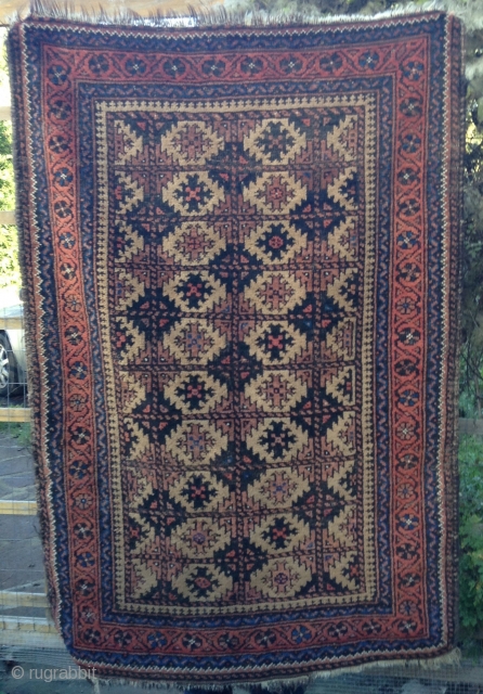 Camel field Arab Belouch rug 4'7" X 35". The rug is in
very good condition with silky wool and thick camel hair
background. Corrosive brown outlines. Good colors and
very little structure loss, some kelim  ...