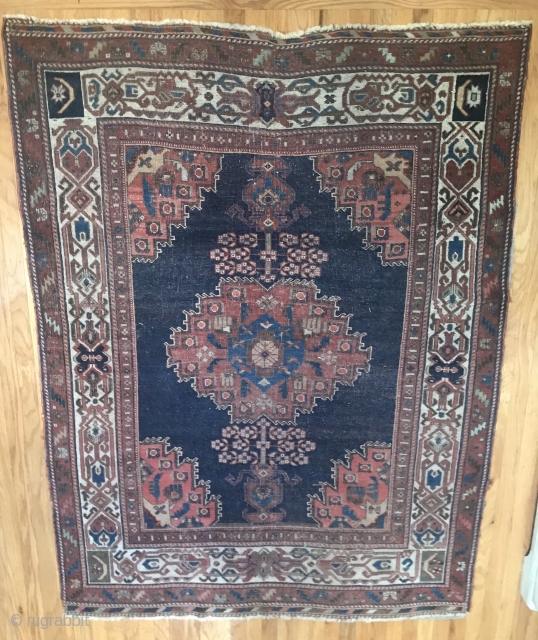 Afshar classic 19th Century  well worn rug with nice color.
                      