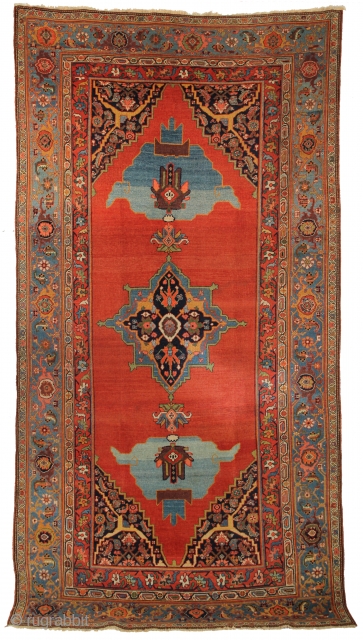 Spectacular Bijar Kelleye carpet from Northwest Persia circa 1870, with measurement of 6-5 x 12-7                  