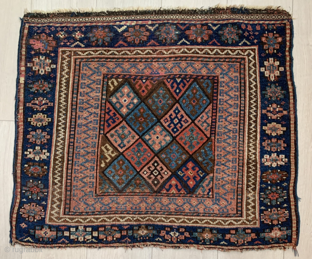 An early beautiful Jaf Kurd bag face, from Northwest Persia, Circa 1870, with excellent color and design, measuring 2 - 9 x 3 - 3 feet, 84 x 99 cm. 
Please contact:  ...