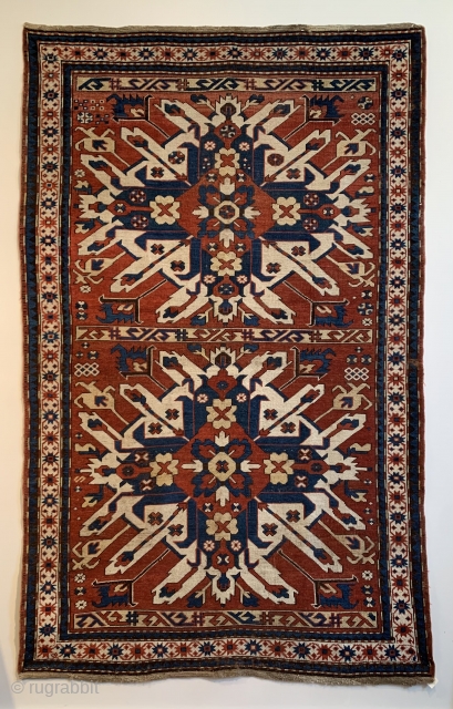 # 5225 Eagle Kazak rug, Southeast Caucasus, Circa 1875 or earlier, 4-6 x 7-5 ft.

  info@hazaragallery.com                