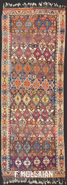 Long Antique Turkish Anatolian Kilim, 1920-1950
450 × 165 cm (14' 9" × 5' 4")
                   