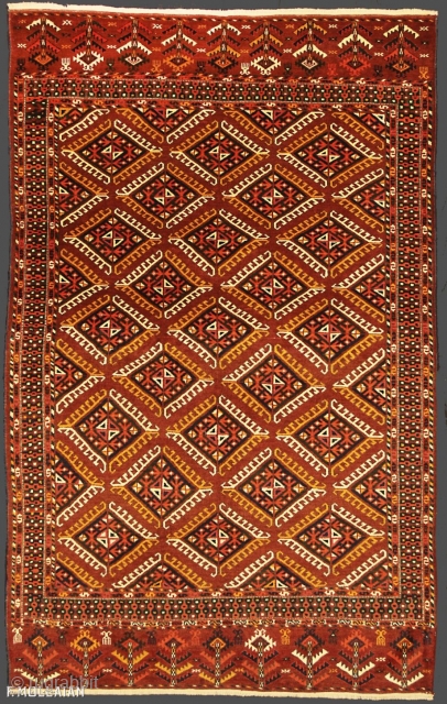 Antique Turkmen Yomut (Russian) Rug, ca. 1950
200 × 128 cm (6' 6" × 4' 2")

GOOD BARGAIN                 