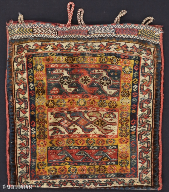 Square Antique Persian Kashkuli Rug, ca. 1880
55 × 52 cm (1' 9" × 1' 8")
                  