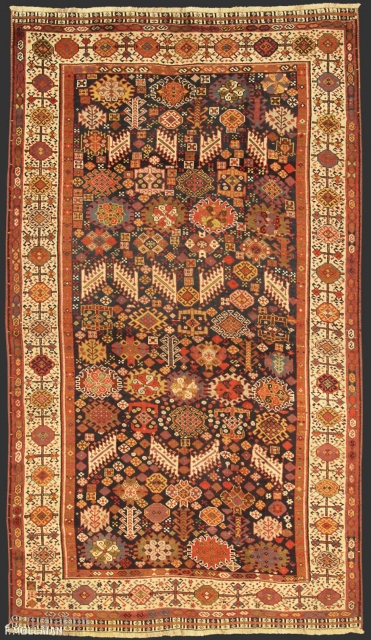 This is Shekarlu rug from the Qashqai tribe in southwest Persia and was woven circa 1880. Shekarlu rugs are one of the most sought after rugs from the Qashqai tribe due to  ...