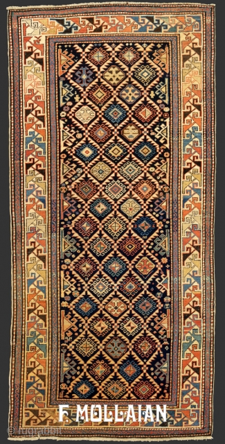 Beautiful Antique Hand-knotted Caucasian All-over Akstafa Runner Rug, 19th Century

205 × 97 cm (6' 8" × 3' 2")               
