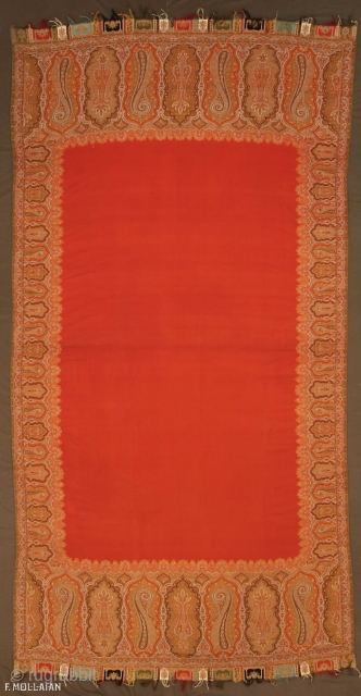 Beautiful Large Antique Indian Kashmir Textile, ca. 1900

310 × 162 cm (10' 2" × 5' 3")                 