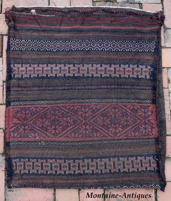 Large Weft Float Baluch Bag--approx 27 × 32”

Complete bag; so finely wrought it dazzles (in person). Likely Khorosan.

Ex James Douglas personal collection. Mr. Douglas was a scholar and aficionado of Mideast tribal  ...