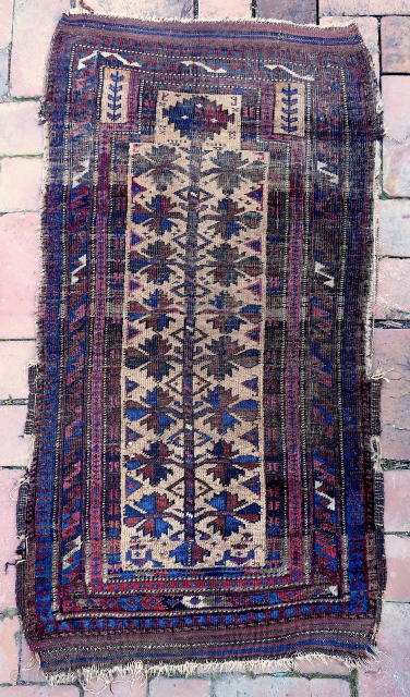 Sistan Baluchi Praywr Rug c 19th cent-- approx 22 x 43”


Ancient, archaic Sistan Balouch piece with tree-of-life mihrab.  Well used. As-found/unrestored. Ex collection of the late James Douglas, St Louis. 
($15  ...