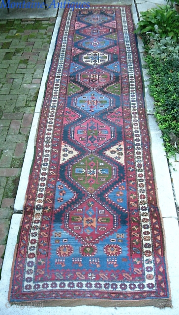 Kurdish 3 ft 4 in x 13 ft 6 in. Thick, plush; supple. Brown wool foundation with original chunky braided ends.  $35 UPS to Lower 48.  Check out recent finds  ...