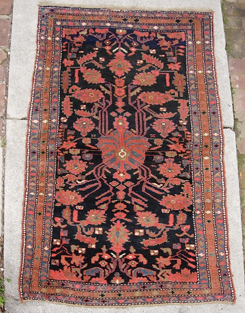 Kurd. 4 ft 8 inches by 6 ft 6 inches. 3 ft 4 inches by 6 ft 1 inches.  West or Northwest Persia. All wool foundation with original over castings and  ...