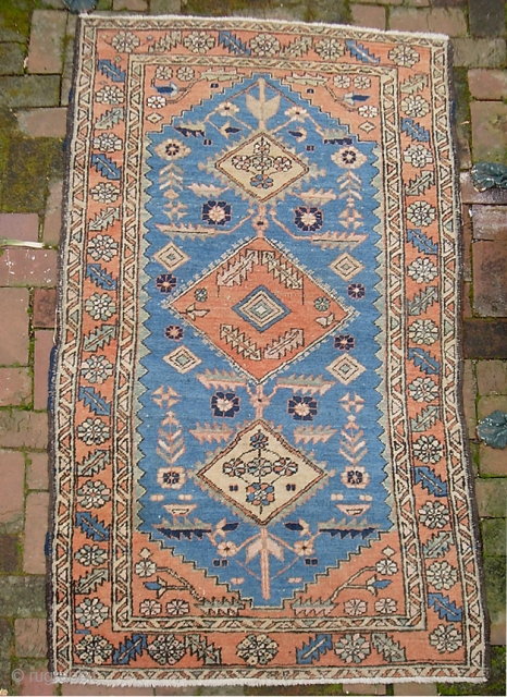 Heriz or Bakshaish (I cant tell the difference)-- 3 ft 5 inches x 5 ft 11 inches.  Open primitive design with very soft colors.  A very decorative piece and a  ...