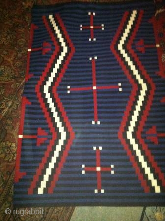 The Rug-Pickers find as found: A 1960's to 1970's superb example of this particular style of Navajo weaving.  Moqui style spider woman cross?  Anyways, this little beauty measures 59"x 37"  ...