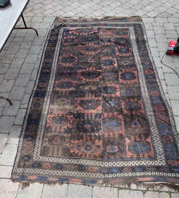 Antique Taymani Baluchi sleeping rug. Cool piece to add to your Baluchi collection.                    