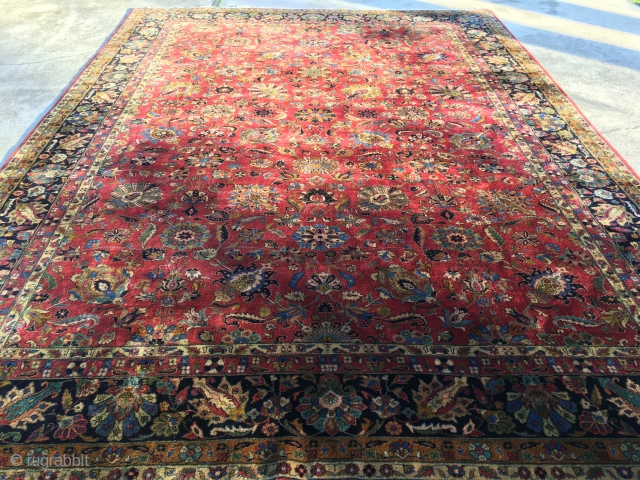 10’x 13’9” Antique Indian Tabriz in good condition. Less expensive than a modern Indo Tabriz.                  