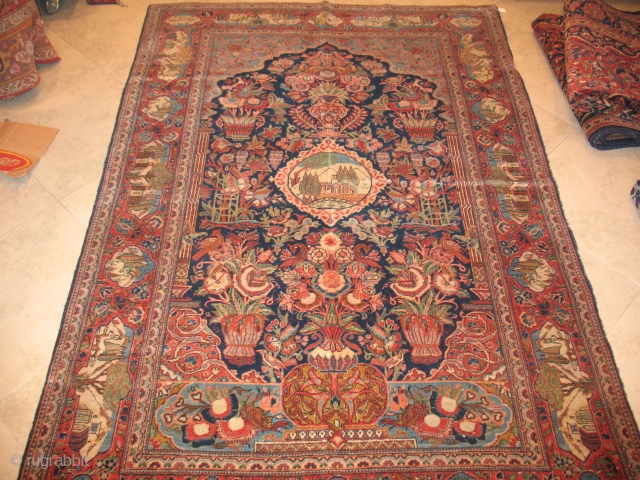 KASHAN CIRCA 1900
Good condition 
Good weaving 
Rare Design
SIZE 134 X 207                      