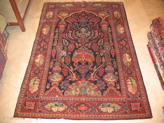 ANTIQUE KASHAN CIRCA 1900 
Good condition
Repairs needed, Can be artistically correct
SIZE 130 X 197
ITEM NO. 45                 