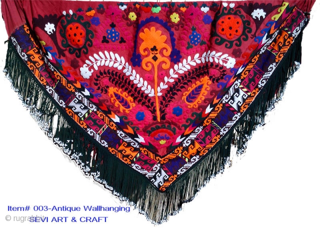 Saye-Gosha - Antique Embroidered Textile
Traditionally these gorgeous hand embroidered textiles from Uzbekistan are used to decorate bed rolls which are hung from the side of a yurt when not in use during  ...