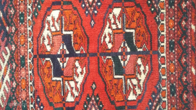 Very good old turkmen small rug. In excellent condition 36x42                       