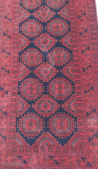 Old Turkmen marchak runner with natural vegetable dyes from north Afghanistan. Size 375x82 cm                   