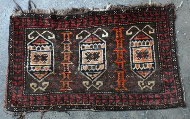 Antique Tribal Baluchi Torba with unusual design.Size 75x45 cm                        