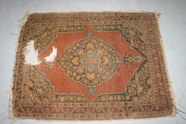 A Small Hadji Jalili rug.75x60 cm.Very nice...                          