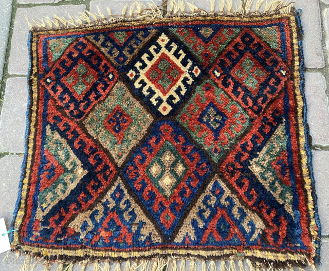 Antique Jaff Kurdish Bagface with original colours. 
Size 45x53 cm 
Available
Please contact via email mkose73@hotmail.com                  