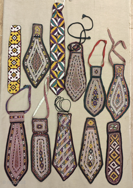 Turkmen and Uzbek neck tie collection.                           