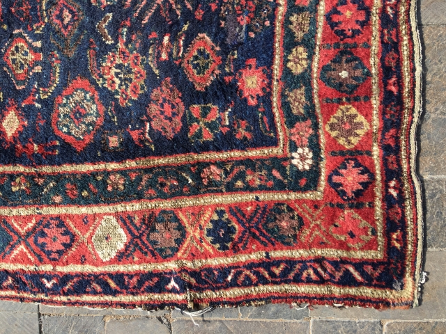 Old Kurdish Rug.All naturel colors.Some old repairs.126x276cm                          