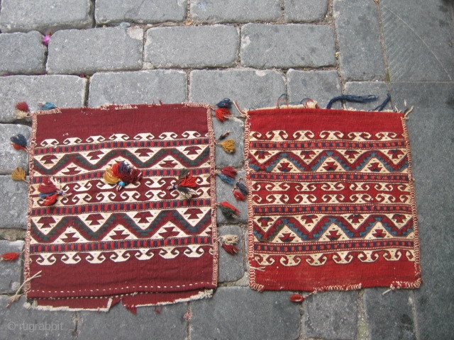 Sides of saddle bag from West Anatolia.45x46cm 40x42cm                         