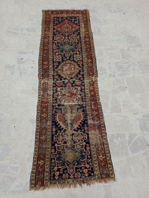 Antique Distressed Worn Karadagh?Shahsavan?Lambaran Village? Runner Rug Size 298×90 cm.Contact for more info and price nabizadah_carpets@yahoo.com                 