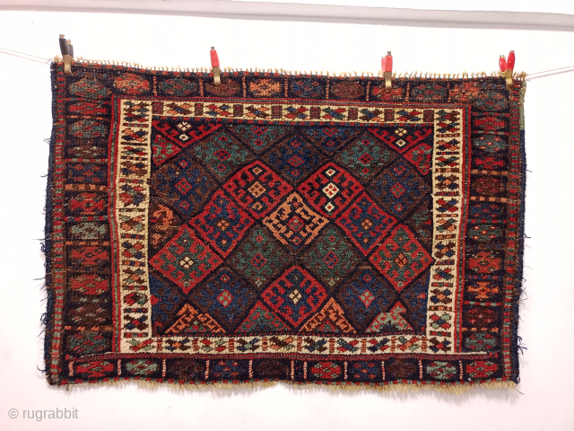 Antique Hand Knotted Persian Kurdish Jaff Rug.Size 65×101 Cm.Good Age And Good Condition.Contact For More Info And Price Nabizadah_carpets@yahoo.com              