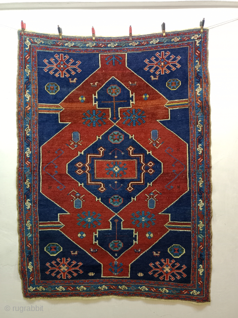 Gorgeous Hand Knotted Caucasian Armenian Erivan Beautiful Design Rug.Size 157×119 Cm.Low Pile In Some Areas.Contact For More Info And Price nabizadah_carpets@yahoo.com            