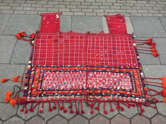 Horse cover woven by Qashqai tribes of Southwest Persia, age: circa 1910.                     