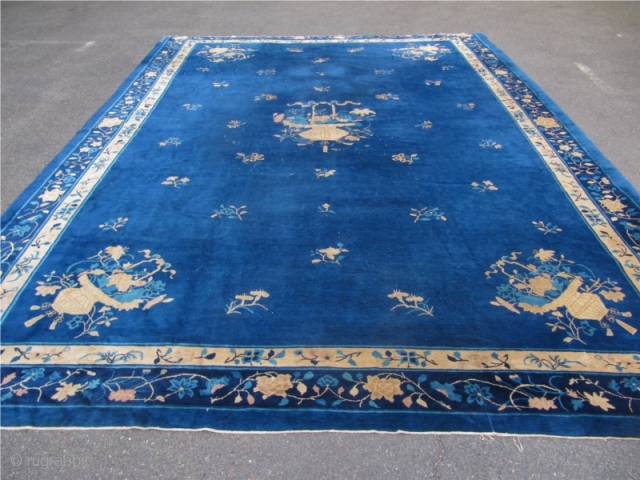 Antique Chinese Oversize Peking carpet. Circa 1900. Size: 515x370cm / 16'9'' x 12'2'' Comes out of a German estate. Mainly with full pile. One end reduced. A few old repairs. Little moth  ...