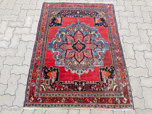 Antique Persian Bidjar rug, size: 150x110cm / 5ft x 3'6''ft                       