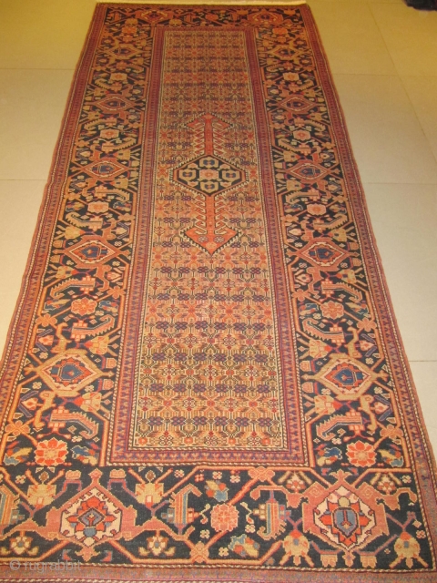 ref: 753/ Malayer Persian antique rug end of 19th century ,perfect condition ,size 2.95 x 1.30 , 9'8 x 4'3             