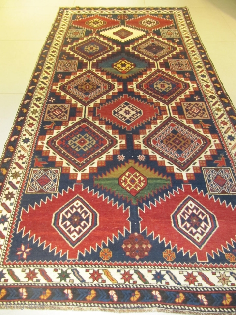 ref: 1987/Chirvan Shahnazar Caucasian antique rug end of 19th century,perfect condition,size 2.90 x 1.40 , 9'6 x 4'7               