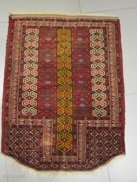 ref: S286 /Boukhara Yamout Turkmen ,perfect condition ,size 1.40x1.05 , 4'7"x3'5"                      