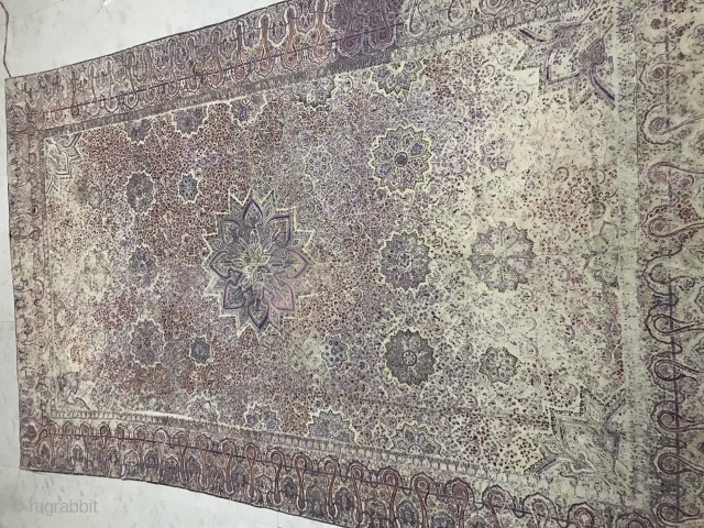 Rare antique Indian summer carpet it measures 8.5 feet’s  long and 4.5 feet’s . It has some condition issue due to its  age but still a very nice textile and  ...