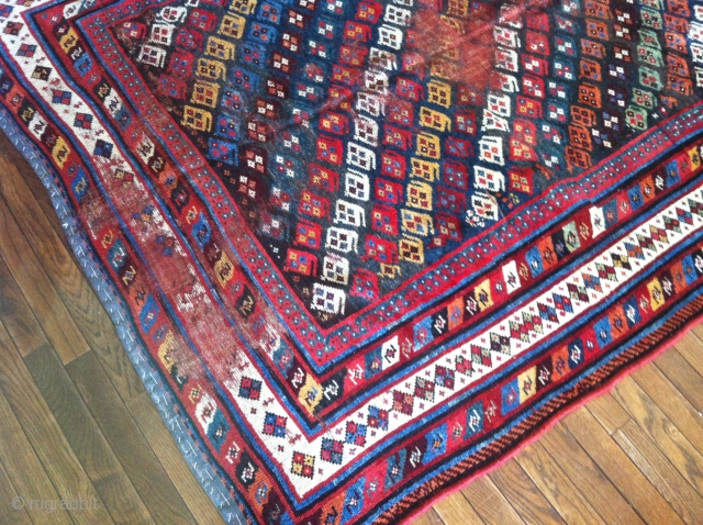 South Persian Lori, nice square size,great rich colors, worthy of restoration 5'-8"x6'-7" Allready given a bath by Bob Mann.  Bendas Rugs Saint Louie USA. PRICE REDUCED! $750 US    