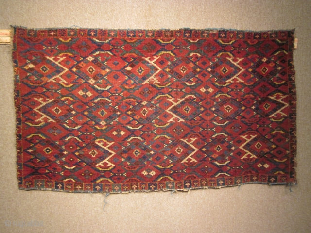 Turkmen, Ersari chuval, 32 by 56inches, mid-19thC. A significant piece.                       