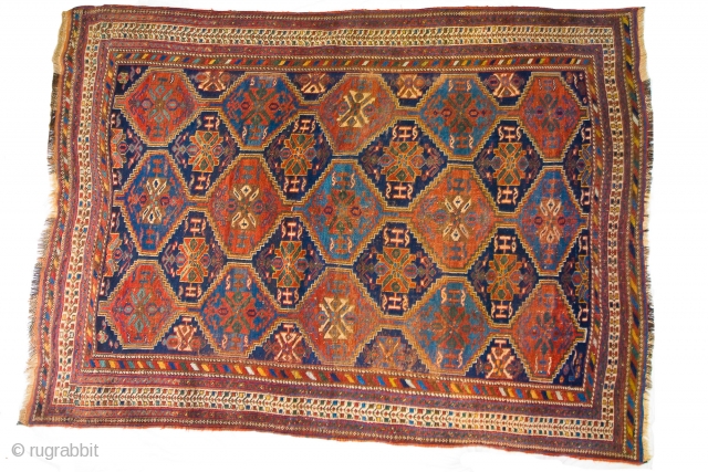 Gorgeous Afshar Iranian Rug. Great Condition with even wear, no Stains, Holes, Rips. Original Borders Good Condition. All Organic Vegetable Dyes ( Flowers, Bark of Trees ) Circa 1880. ( 4 ft  ...