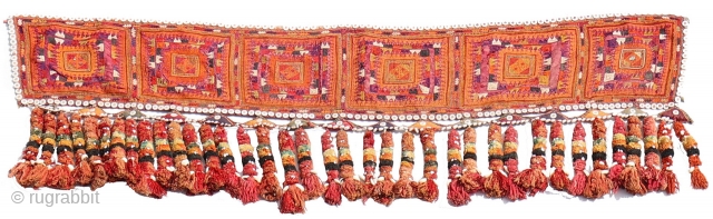 Spectacular antique textile embroidered by women of the Serkhart Baluch tribe (literally Baluch from the Border). The stitch in the embroidery is so small that it was probably made with a magnifying  ...