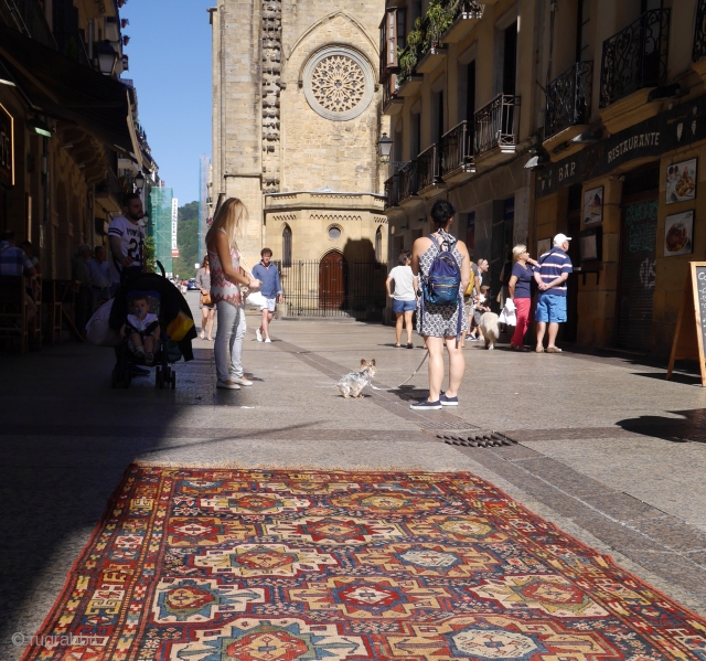 Persian Kurdish rugs with colours "to dye for", soft shinny wool, some repiling. 265x149 cms. (A1705510).                 