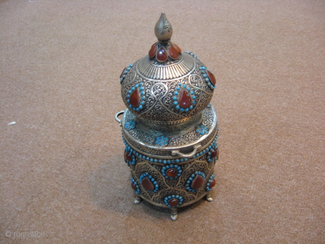 Afghani engraving. with agate stone and tarquoise.  for insnce burner                      